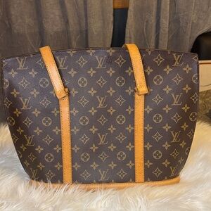 Louis Vuitton Monogram Canvas Tote with Tan Accents Immaculate Babylon Monogram